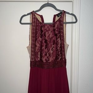 Forever and Always Burgundy Lace Maxi Dress Lulus